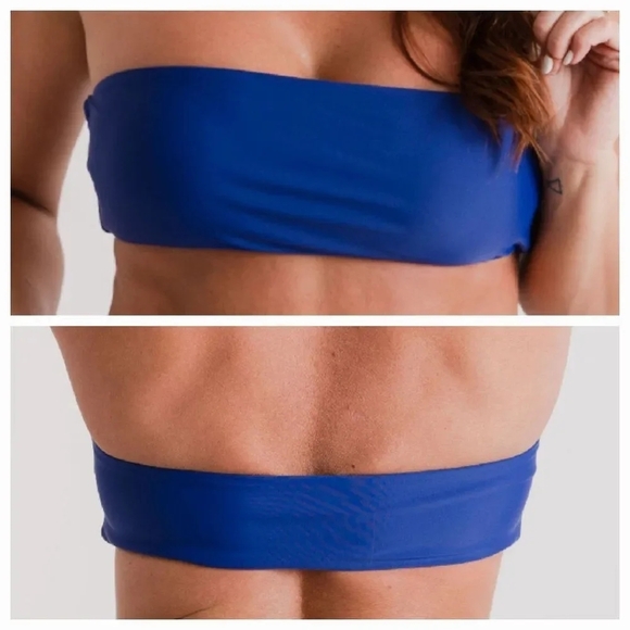 NWT Medium Bandeau Bikini Top in Sapphire Blue - Picture 1 of 6